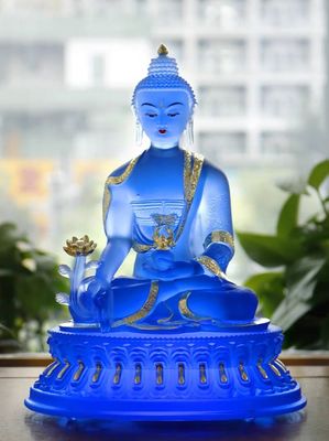 동양 전통적 리오리 사파이어 빛 생생한 크리스탈 석가모니